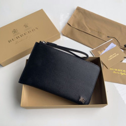  2020 Leather Clutch Bag , 21cm - 버** 2020 남성용 레더 클러치백 ,BURB0409,21cm,블랙,블루