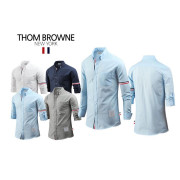 Thom Browne 톰브라운 삼색띠 완장 롤업 옥스포드셔츠