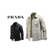 PRADA  프라다 플레이트 코튼 트러커 자켓