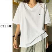 CELINE 셀린느 자수 브이넥 반팔티